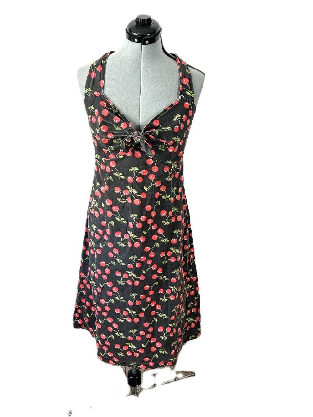0397 Morbid Threads Cherry Halter Neck Pinup Dress XL